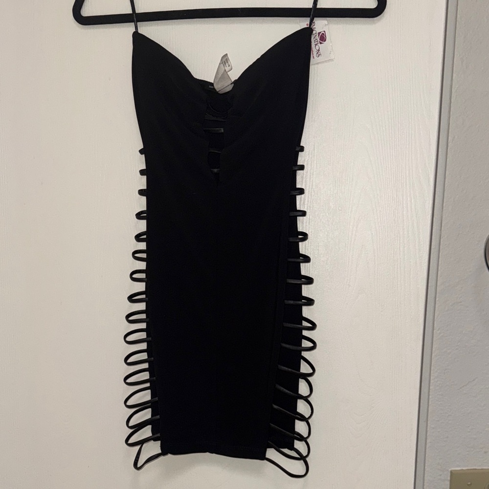 Elegant Black Cut-Out Dress